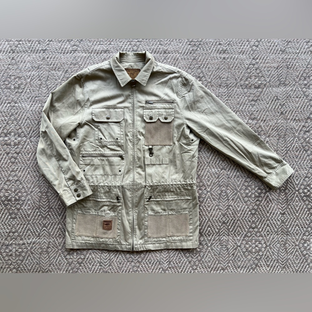 Ralph Lauren 1990 Safari Outfitters Khaki Bush Jacket Mesh Lined Women M Vintage